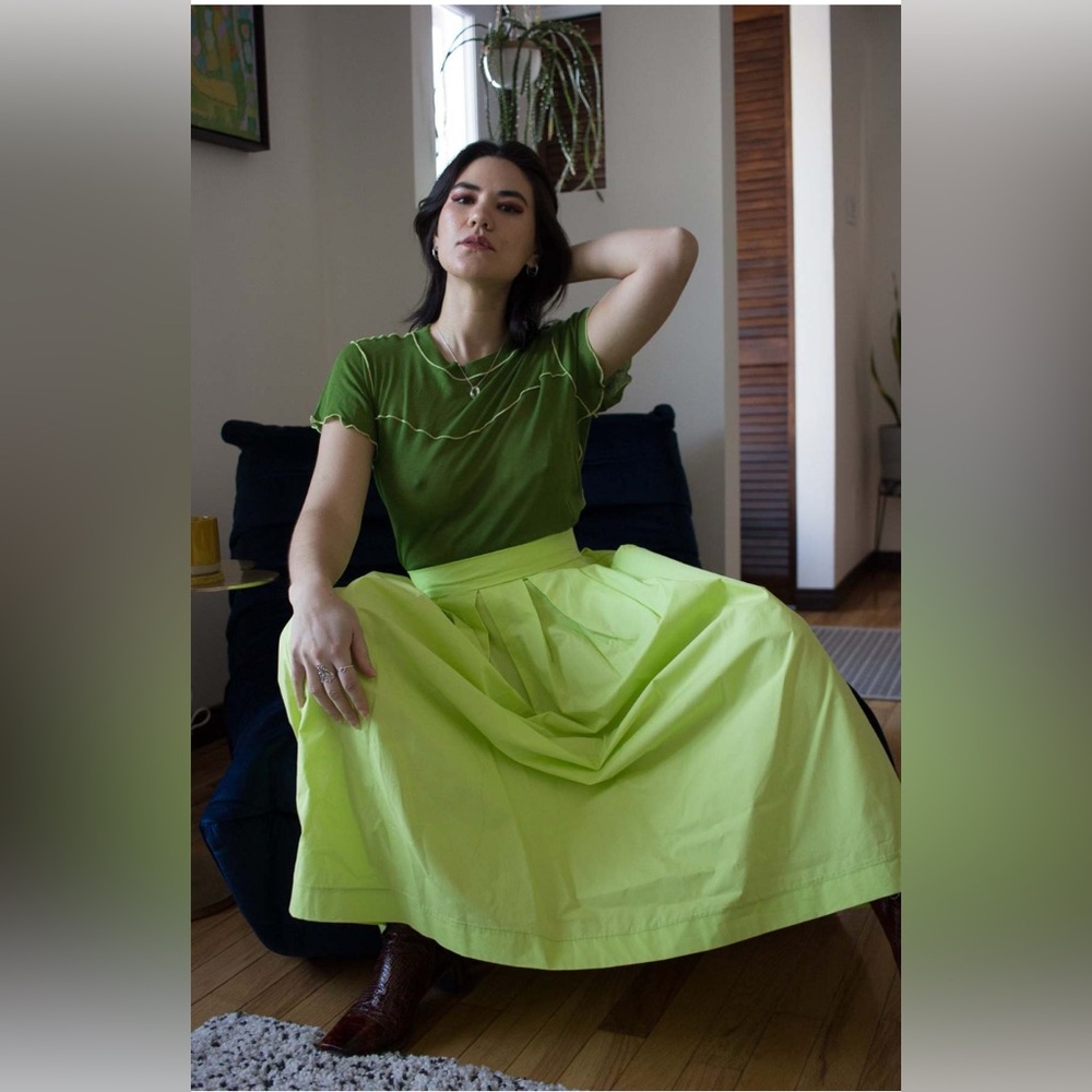 Body bag By Jude Sussex Skirt Women’s L Lime Green MIDI Full